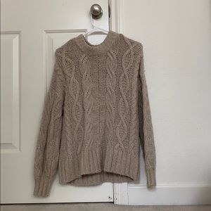 american eagle chunky tan sweater